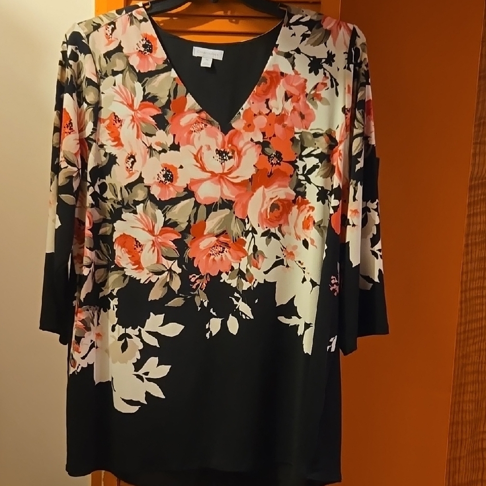 Floral V-Neck Women's Top
